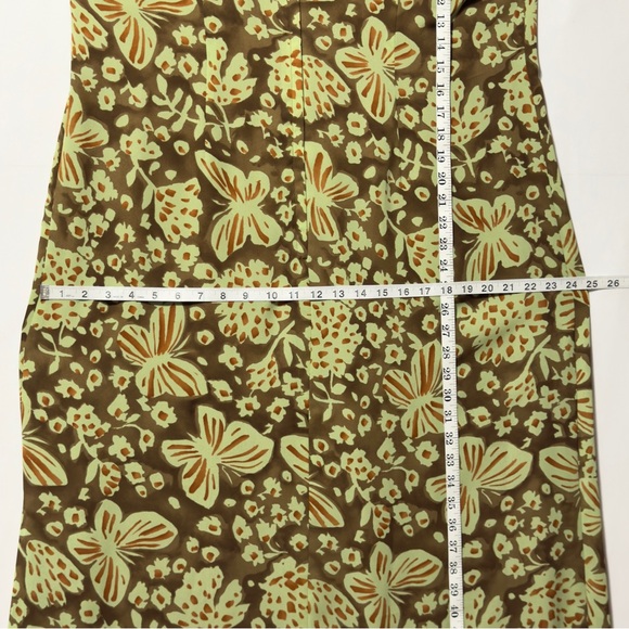 NEW j.h. collectibles Floral & Butterflies 16W Green Brown Maxi Dress ~ Perfect - Picture 7 of 9